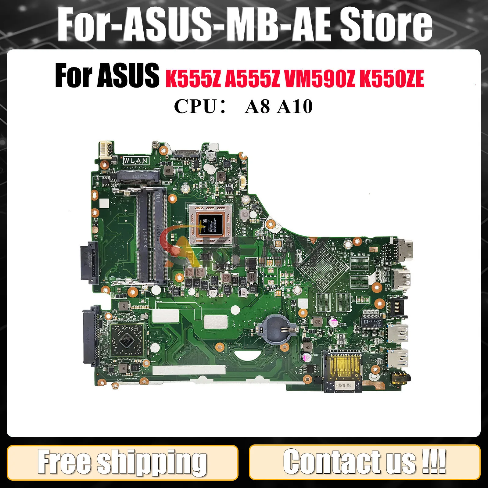 X550ZA Материнская плата для ноутбука ASUS VivoBook X550ZE A555Z X550Z K550ZE F550ZE A550ZE K555Z VM590Z Материнская плата с процессором A8 A10 stk
X550ZA Материнская плата для ноутбука ASUS VivoBook X550ZE A555Z X550Z K550ZE F550ZE A550ZE K555Z VM590Z Материнская плата с процессором A8 A10 stk