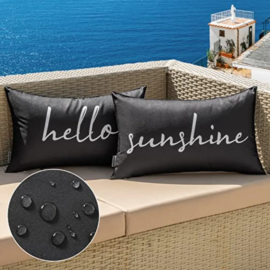 Outdoor Waterproof Throw Pillow Covers Set of 2 Hello Sunshine Decorative Outdoor Rectangular Pillowcases for Chair Patio Garde
Outdoor Waterproof Throw Pillow Covers Set of 2 Hello Sunshine Decorative Outdoor Rectangular Pillowcases for Chair Patio Garde