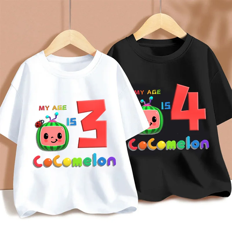 Футболка Cocomelons для детей, белая, черная футболка с номером 1-9, топы, хлопковая футболка с героями мультфильмов, летняя одежда, подарок для мальчиков и девочек 
Футболка Cocomelons для детей, белая, черная футболка с номером 1-9, топы, хлопковая футболка с героями мультфильмов, летняя одежда, подарок для мальчиков и девочек