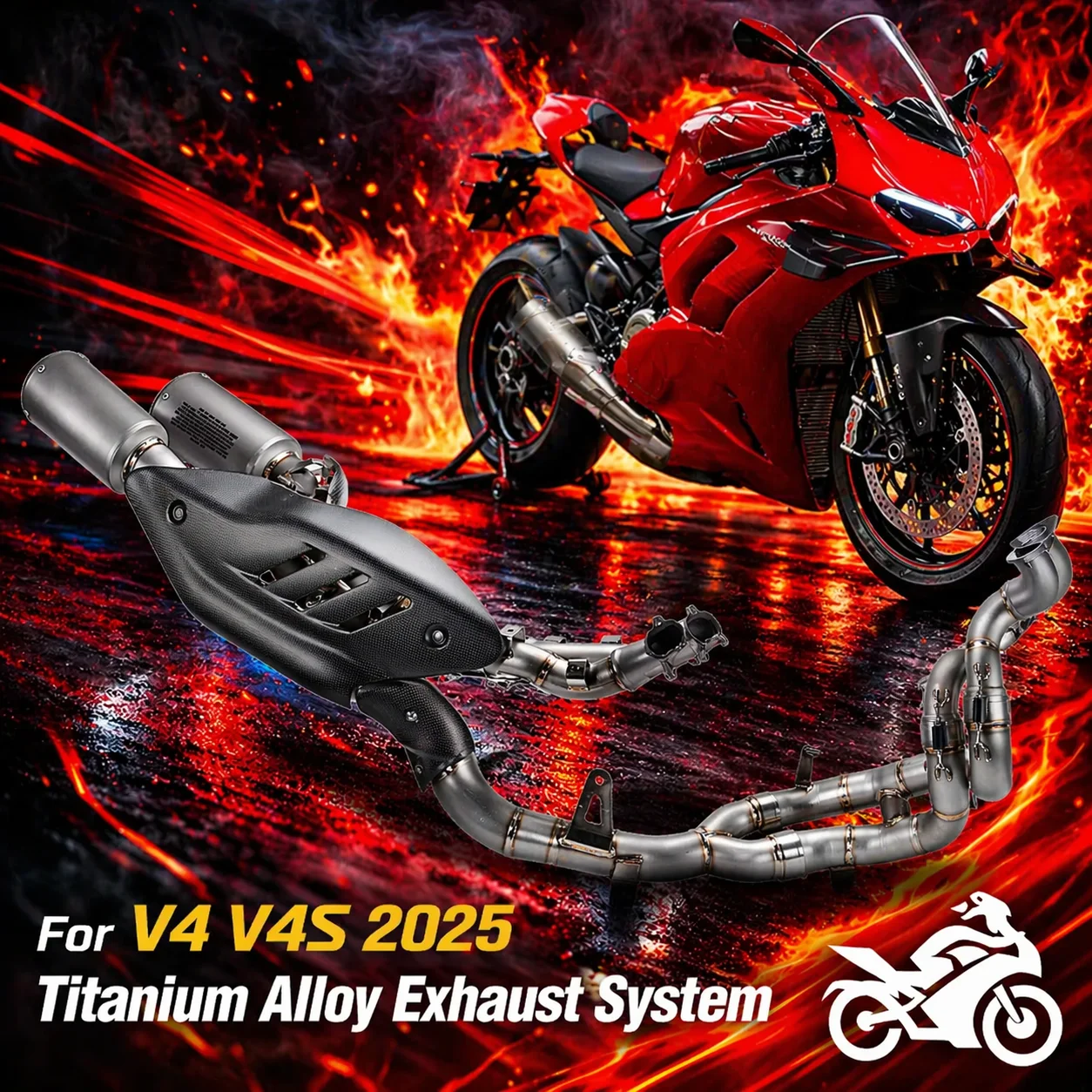 Motorcycle Exhausts V4 V4S 2024 2025 2026 Titanium Alloy Full System Racing Muffler Header Link Pipe Tube Slip On NLKHANM
Motorcycle Exhausts V4 V4S 2024 2025 2026 Titanium Alloy Full System Racing Muffler Header Link Pipe Tube Slip On NLKHANM