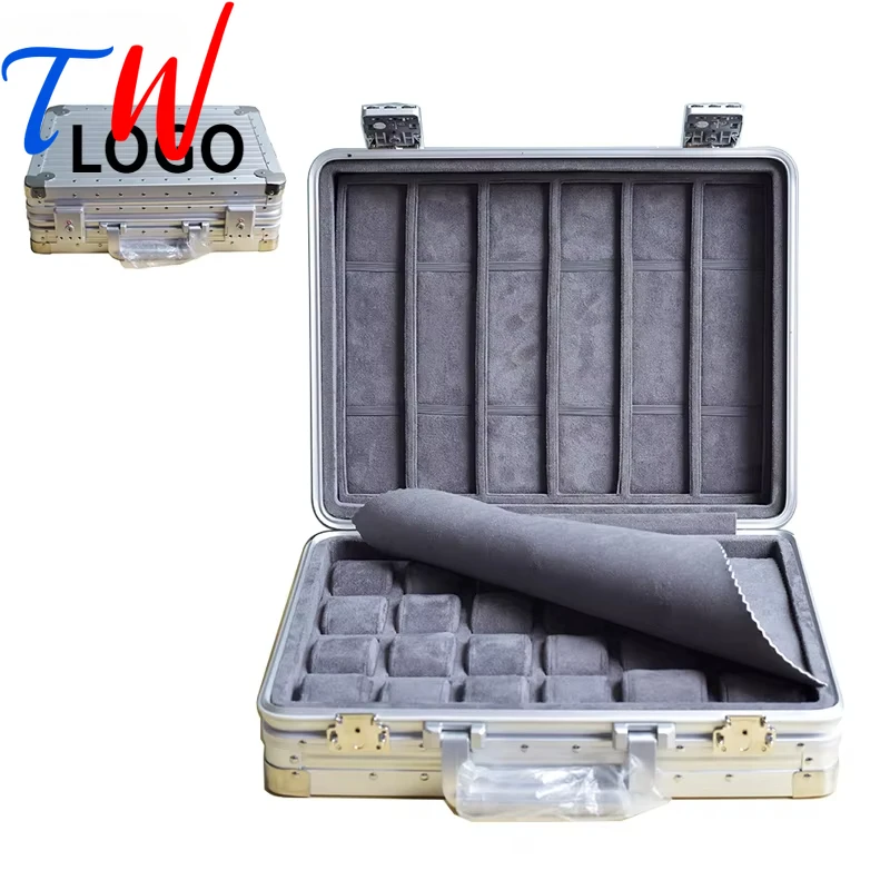 Aerospace Aluminum Watch Portfolio 24 Slot Business Display Case with Plush Fur-Lined Storage Personalization Custom Logo Panel
Aerospace Aluminum Watch Portfolio 24 Slot Business Display Case with Plush Fur-Lined Storage Personalization Custom Logo Panel