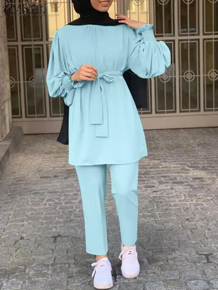 ZANZEA 2PCS Women Muslim Sets Elegant Long Sleeve Blouse Pants Sets Casual Dubai Outfits Islamic Clothes Solid Tracksuit
ZANZEA 2PCS Women Muslim Sets Elegant Long Sleeve Blouse Pants Sets Casual Dubai Outfits Islamic Clothes Solid Tracksuit