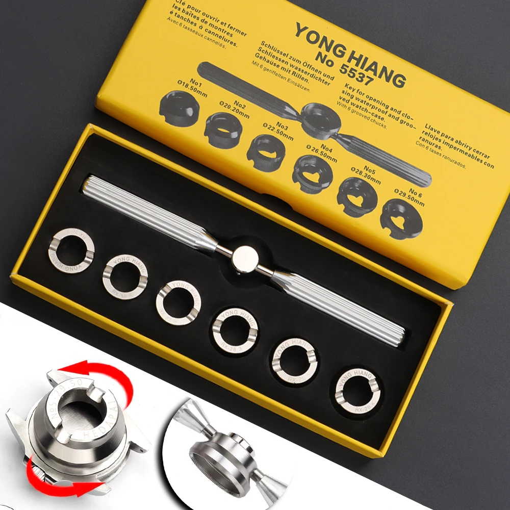 Pro Back Case Opener Cover Remover for Rolex for Tudor Watch Repair Tool Kit 5537 Watch Back Cover Remover Screw Wrench Opener
Pro Back Case Opener Cover Remover for Rolex for Tudor Watch Repair Tool Kit 5537 Watch Back Cover Remover Screw Wrench Opener