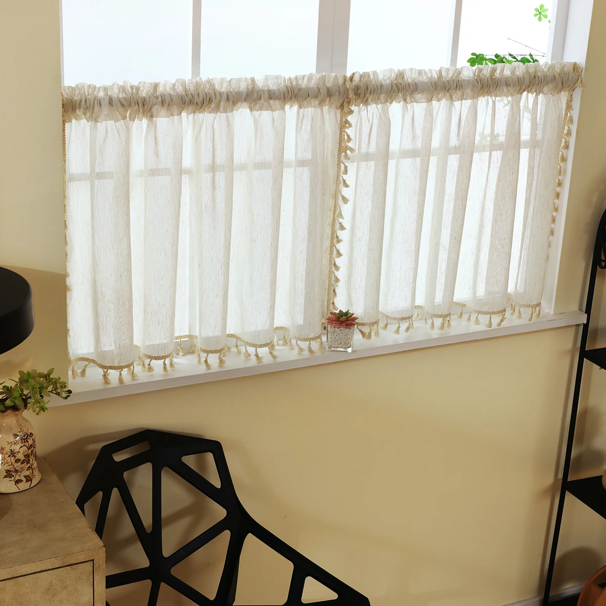 1pc Japanese Style Curtain Valance for Living Room,Rod Pocket,Linen Fabric Curtain Valance With Tassel for Window Door Decor
1pc Japanese Style Curtain Valance for Living Room,Rod Pocket,Linen Fabric Curtain Valance With Tassel for Window Door Decor