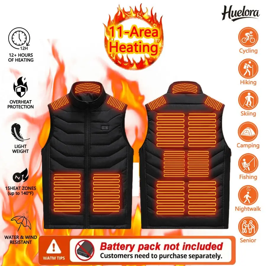 Huelora 11 Zone Heating Vest Winter Side Zipper Heated Work Vest Men Women Thick Sleeveless Jacket (Not Included The Power Bank)
Huelora 11 Zone Heating Vest Winter Side Zipper Heated Work Vest Men Women Thick Sleeveless Jacket (Not Included The Power Bank)
