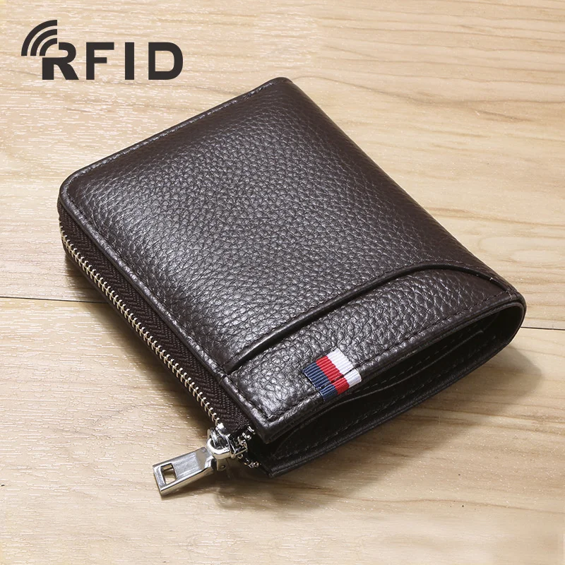 Business Genuine leather Men's Wallet Short RFID Blocking Coin Purse Multifunction Card Holder Fashion Zipper Man Money Clip
Business Genuine leather Men's Wallet Short RFID Blocking Coin Purse Multifunction Card Holder Fashion Zipper Man Money Clip