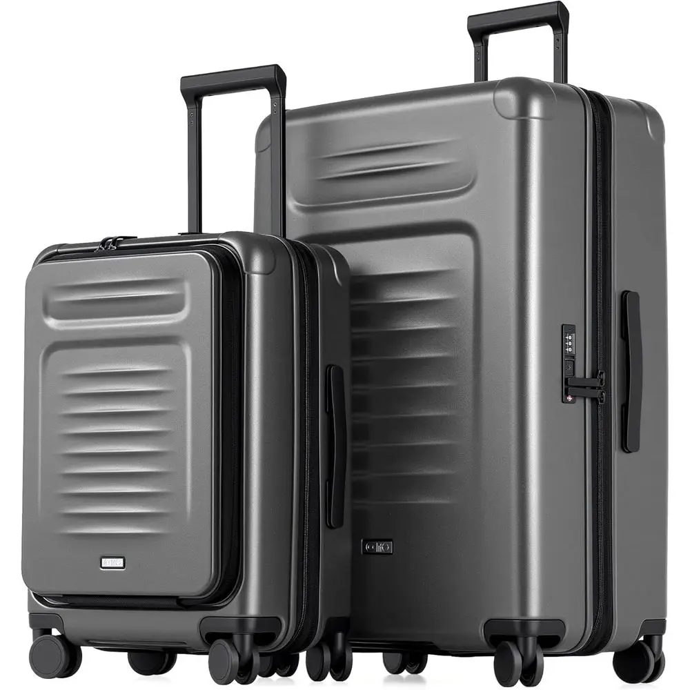 2-Piece Spinner Luggage Set: Expandable Hardside Suitcase with TSA Lock, 20+29 Inch Grey
2-Piece Spinner Luggage Set: Expandable Hardside Suitcase with TSA Lock, 20+29 Inch Grey