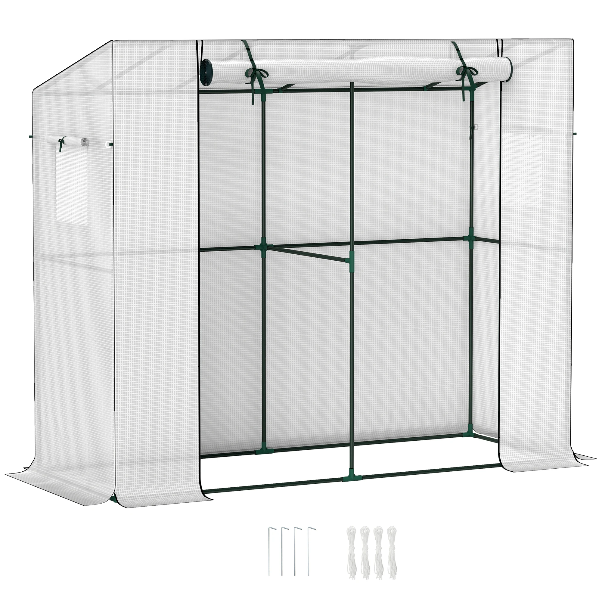 Walk-in Portable Greenhouse Small Greenhouse for Outdoors with UV-resistant PE Cover, 6.6' x 2.5' x 5.6' White
Walk-in Portable Greenhouse Small Greenhouse for Outdoors with UV-resistant PE Cover, 6.6' x 2.5' x 5.6' White