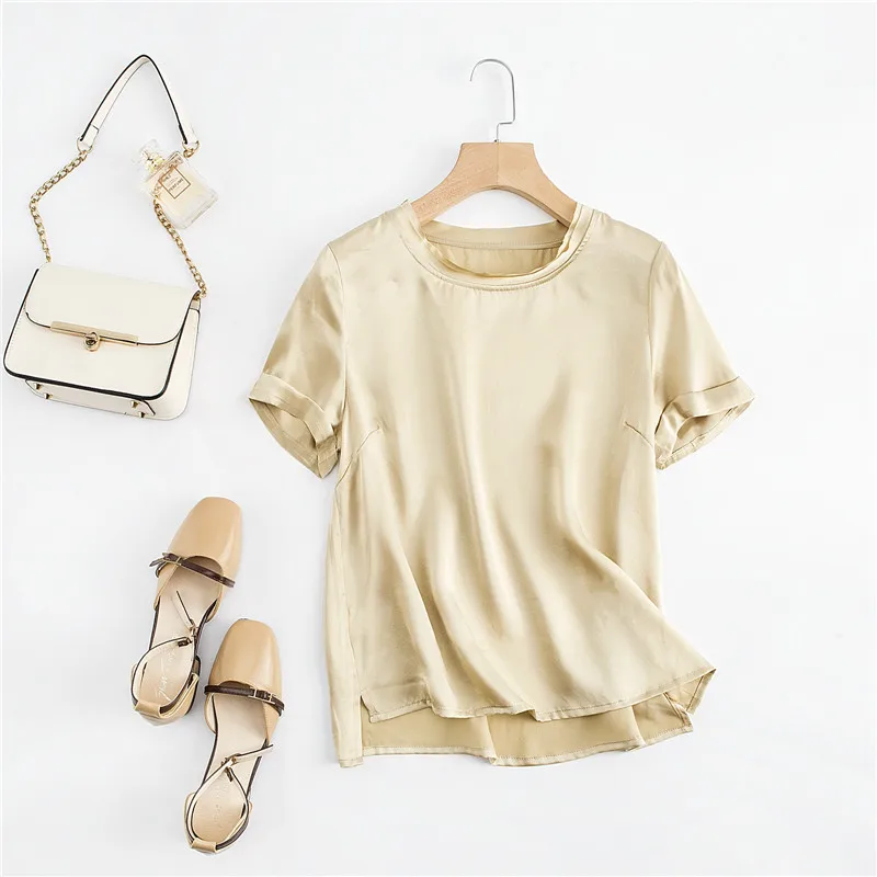 Спортивная блузка из искусственного шелка с короткими рукавами, новые летние базовые уютные топы ярких цветов, женские однотонные атласные футболки из ацетата
Спортивная блузка из искусственного шелка с короткими рукавами, новые летние базовые уютные топы ярких цветов, женские однотонные атласные футболки из ацетата