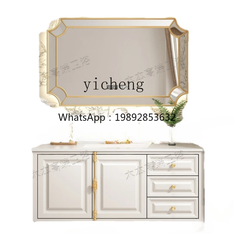 ZZZc Solid Wood Paint Bathroom Cabinet Combination Integrated Ceramic Basin Bathroom Cabinet Washbasin Cabinet
ZZZc Solid Wood Paint Bathroom Cabinet Combination Integrated Ceramic Basin Bathroom Cabinet Washbasin Cabinet