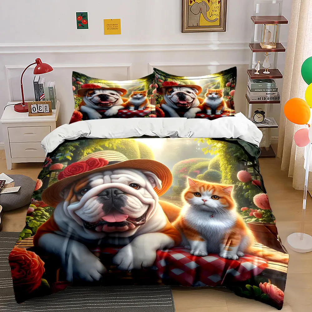 Dog wearing hat with cat in garden Print Bedding Set 1 Duvet Cover 2 Pillowcases for Adult and Children Luxury Gift Full Size
Dog wearing hat with cat in garden Print Bedding Set 1 Duvet Cover 2 Pillowcases for Adult and Children Luxury Gift Full Size
