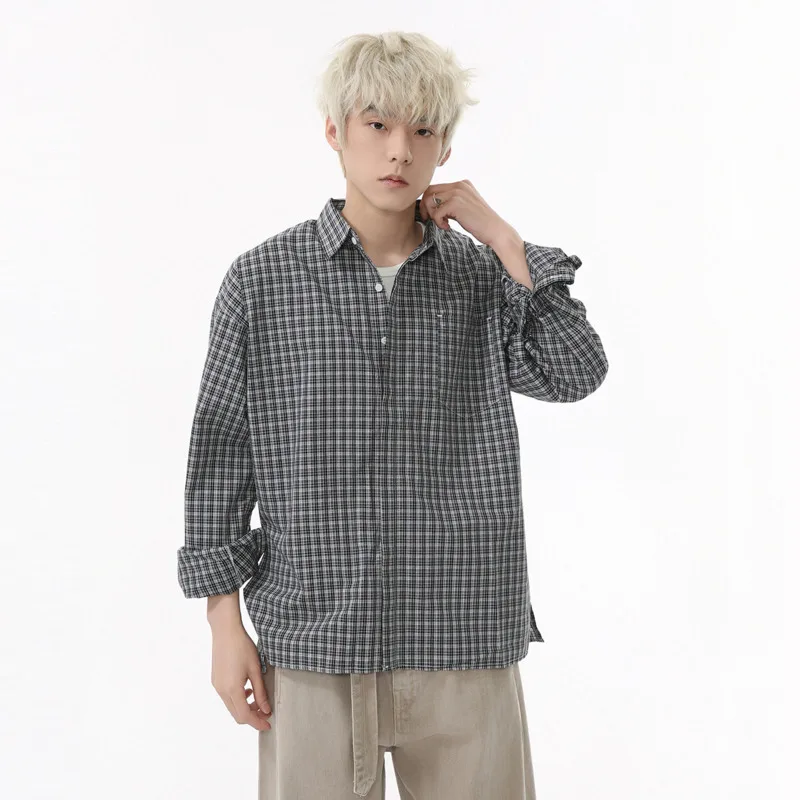 SYUHGFA Plaid Men's Long Sleeve Shirts New Korean Design Lapel Casual Pocket Decoration Male Clothing 2025 Spring Fashion Tide
SYUHGFA Plaid Men's Long Sleeve Shirts New Korean Design Lapel Casual Pocket Decoration Male Clothing 2025 Spring Fashion Tide