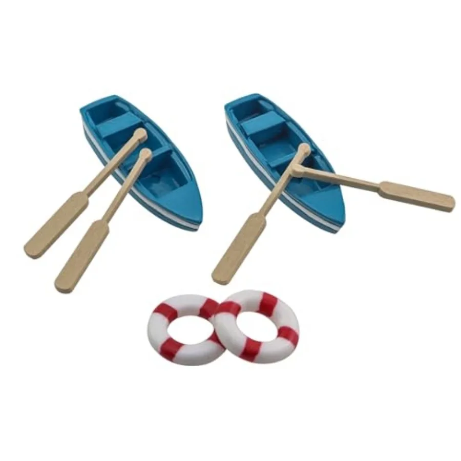 2 Sets 63x12mm Mini Rowboat with Oars and Swimming Rings Resin Boat Model Set for Miniature Garden Doll House Cake Decoration A
2 Sets 63x12mm Mini Rowboat with Oars and Swimming Rings Resin Boat Model Set for Miniature Garden Doll House Cake Decoration A