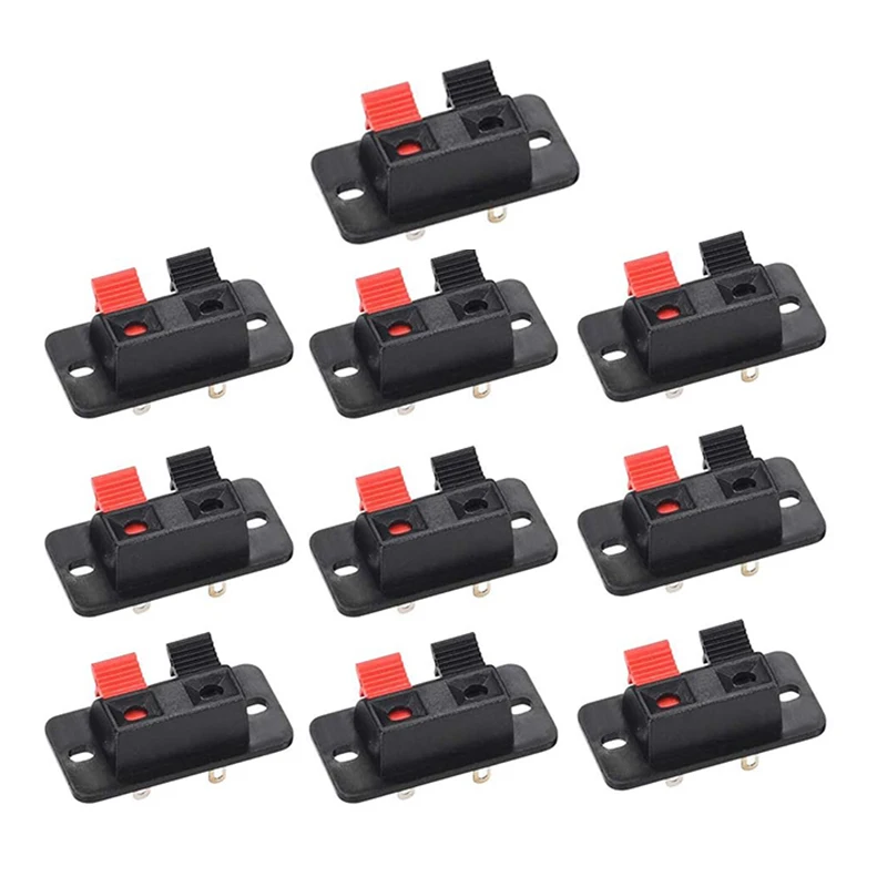 10pcs Plastic 2 Positions Connector Terminal Push in Jack Spring Load Audio Speaker Terminals Breadboard Amplifier Test Clip
10pcs Plastic 2 Positions Connector Terminal Push in Jack Spring Load Audio Speaker Terminals Breadboard Amplifier Test Clip