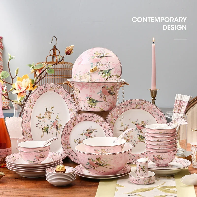 Luxury Dining Room Dinnerware Sets Home Christmas Kitchen Bone China Dinnerware Plates Guests Bajillas De Cocina Dinner Sets
Luxury Dining Room Dinnerware Sets Home Christmas Kitchen Bone China Dinnerware Plates Guests Bajillas De Cocina Dinner Sets