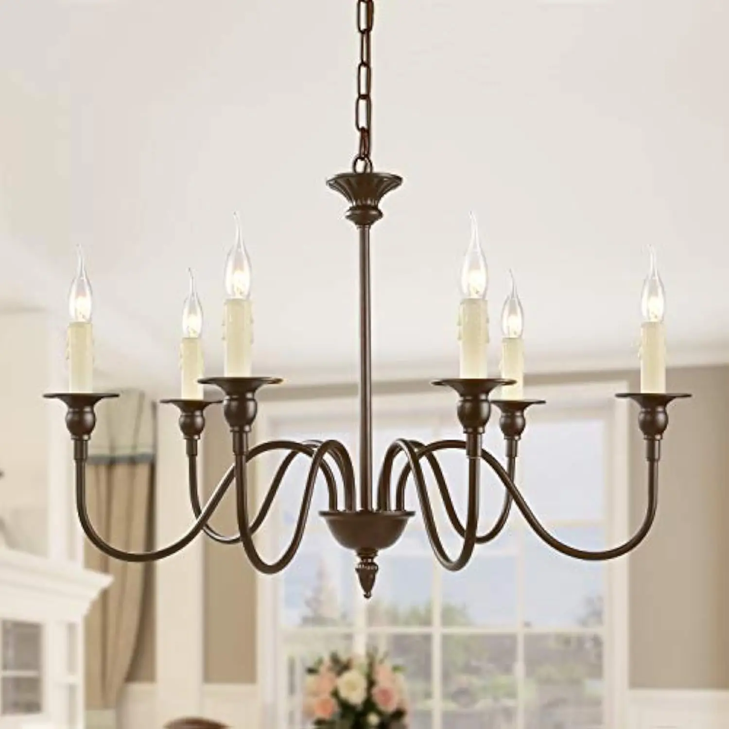 25.6 Farmhouse Chandelier, 6-Light Fixture for Dining & Living Room, Foyer, Entryway and Bedroom (Oil Rubbed Brown)
25.6 Farmhouse Chandelier, 6-Light Fixture for Dining & Living Room, Foyer, Entryway and Bedroom (Oil Rubbed Brown)