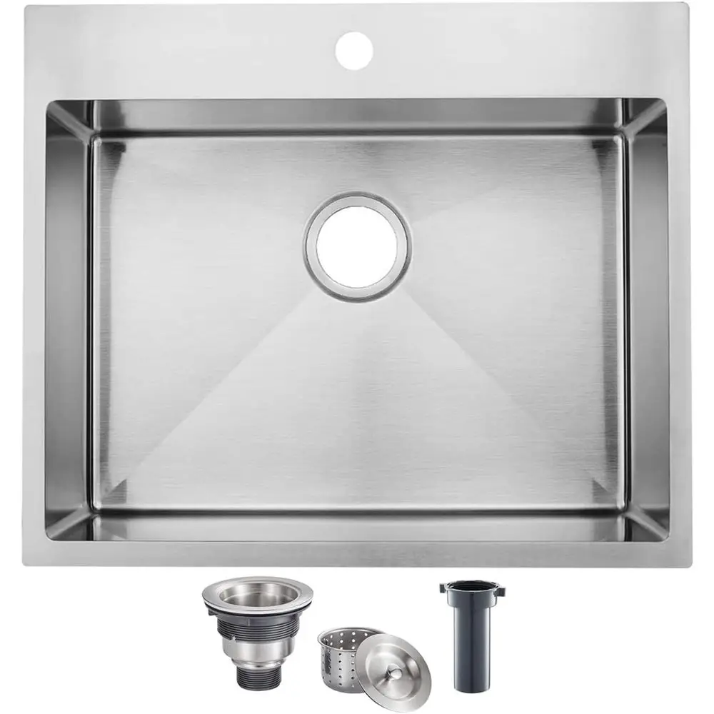 Кухонная мойка из нержавеющей стали 16 калибра, глубина 8 дюймов, с одинарной чашей, верхним креплением, отделка матовый никель, для автодомов и хозяйственного использования
Кухонная мойка из нержавеющей стали 16 калибра, глубина 8 дюймов, с одинарной чашей, верхним креплением, отделка матовый никель, для автодомов и хозяйственного использования