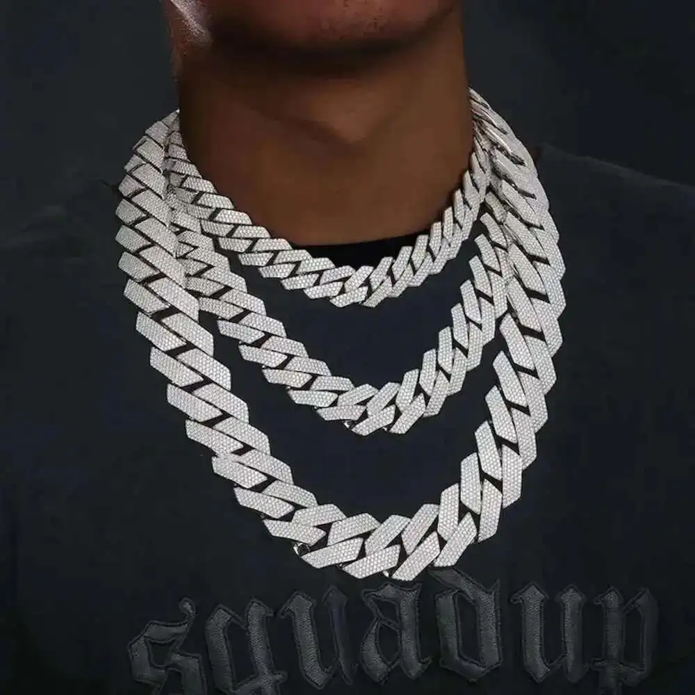 Hiphop Jewelry 925 Sterling Silver 20mm Iced Out Cuban Necklace Sparkling Vvs Moissanite Cuban Link Chain
Hiphop Jewelry 925 Sterling Silver 20mm Iced Out Cuban Necklace Sparkling Vvs Moissanite Cuban Link Chain