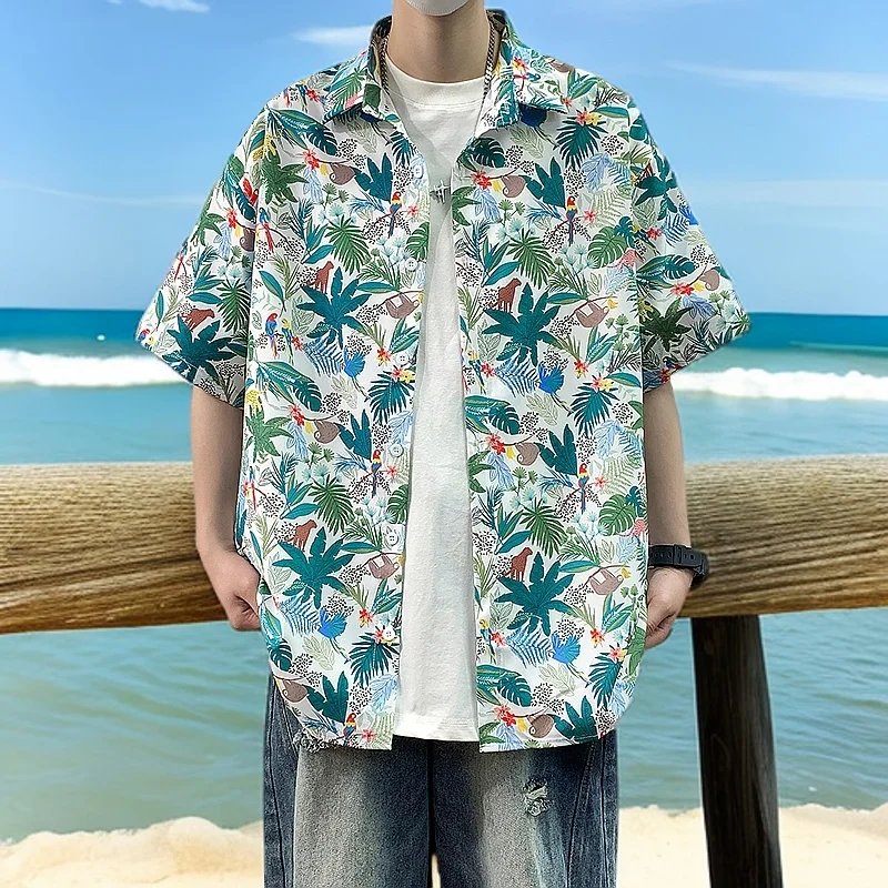 Beach Street Wear Tropical Floral Short Sleeved Men Printed Shirts Summer Seaside Vacation Men's Hawaiian Shirt Plus Size 5XL-M
Beach Street Wear Tropical Floral Short Sleeved Men Printed Shirts Summer Seaside Vacation Men's Hawaiian Shirt Plus Size 5XL-M