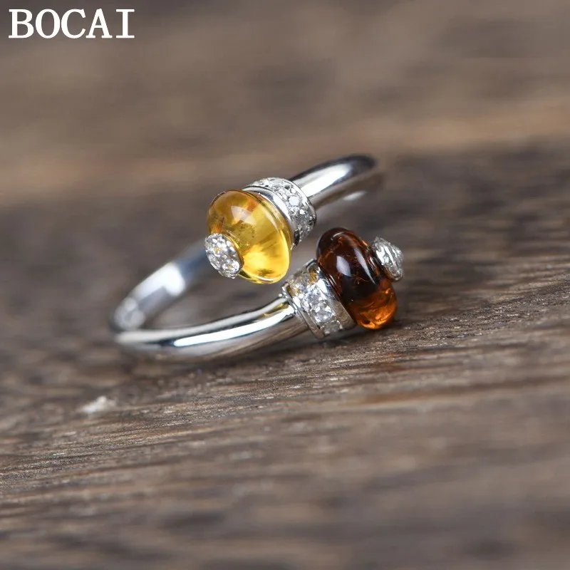 BOCAI S925 Sterling Silver Jewelry Vintage Art Amber Beads Rings Women's Selected Gifts
BOCAI S925 Sterling Silver Jewelry Vintage Art Amber Beads Rings Women's Selected Gifts