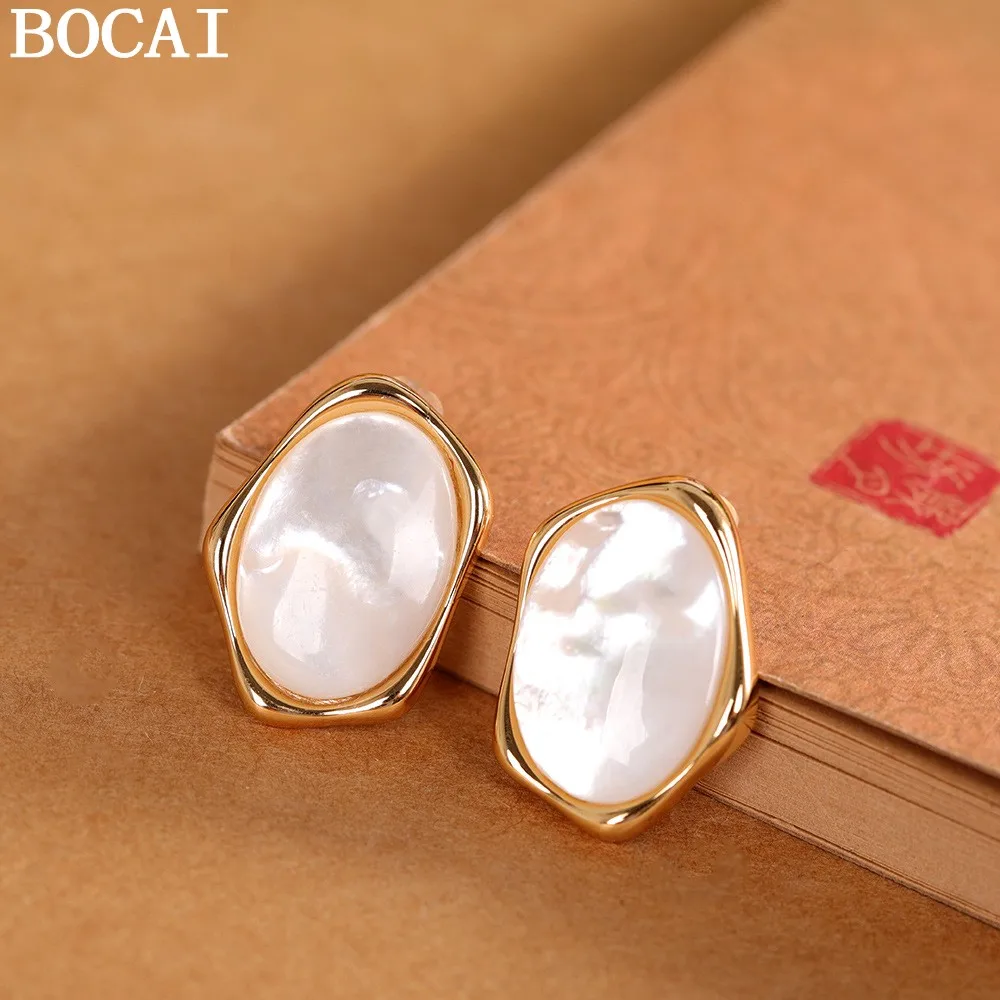 BOCAI NEW S925 Pure Silver Simple And Fashionable Irregular Wavy Shell Earrings
BOCAI NEW S925 Pure Silver Simple And Fashionable Irregular Wavy Shell Earrings