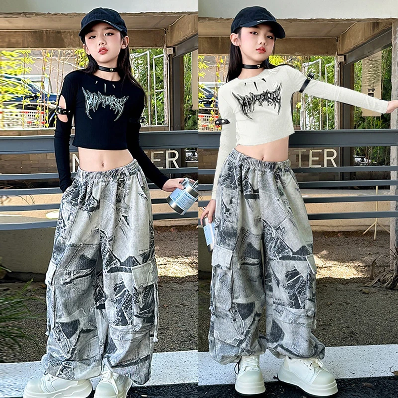 Children Jazz Dance Costumes For Girls Crop Tops Loose Pants Practice Cuit Kids Modern Hip Hop Dance Performance Wear DQS17110
Children Jazz Dance Costumes For Girls Crop Tops Loose Pants Practice Cuit Kids Modern Hip Hop Dance Performance Wear DQS17110