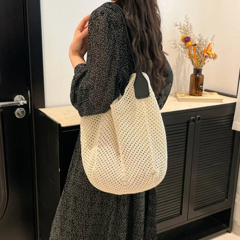 New Designer Women Handbags Cotton Cord Woven Knitted Bag Handbag Tote Bag Luxury Designer Beach Bag Beach Vacation Tote
New Designer Women Handbags Cotton Cord Woven Knitted Bag Handbag Tote Bag Luxury Designer Beach Bag Beach Vacation Tote
