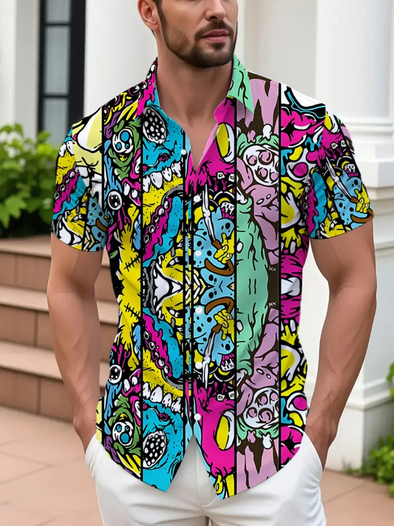 Summer Fashion Men's Man Short Sleeve Hawaiian Shirt Vibrant Tropical Print Loose Fit Lightweight Holiday Party Tops
Summer Fashion Men's Man Short Sleeve Hawaiian Shirt Vibrant Tropical Print Loose Fit Lightweight Holiday Party Tops