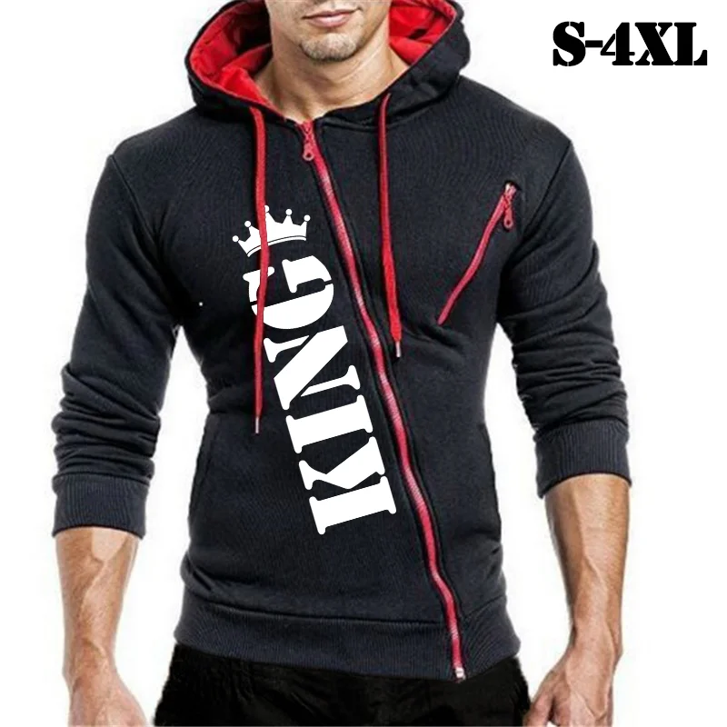 Autumn/Winter Men's Long Sleeve Jacket Oblique Fashion Zipper King Print Casual Coat Men's Hoodie Sweater Coat Hoodies for Men
Autumn/Winter Men's Long Sleeve Jacket Oblique Fashion Zipper King Print Casual Coat Men's Hoodie Sweater Coat Hoodies for Men