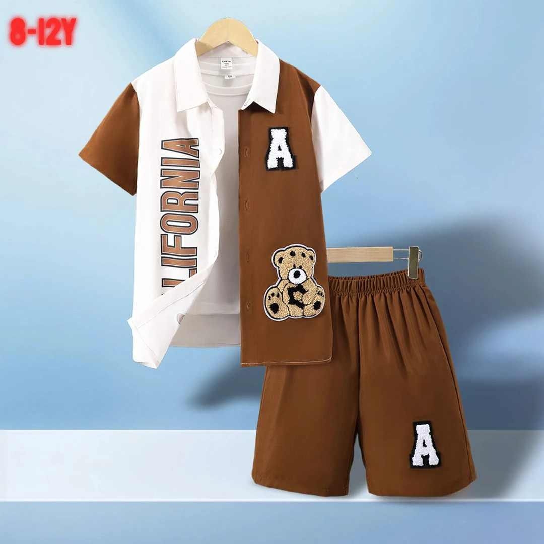 Teen Boy Sets for Children Summer Short Sleeve Shirt + Shorts 2Pcs Vacation Cartoon Letters Suit Boys 7 8 9 10 11 12Y
Teen Boy Sets for Children Summer Short Sleeve Shirt + Shorts 2Pcs Vacation Cartoon Letters Suit Boys 7 8 9 10 11 12Y