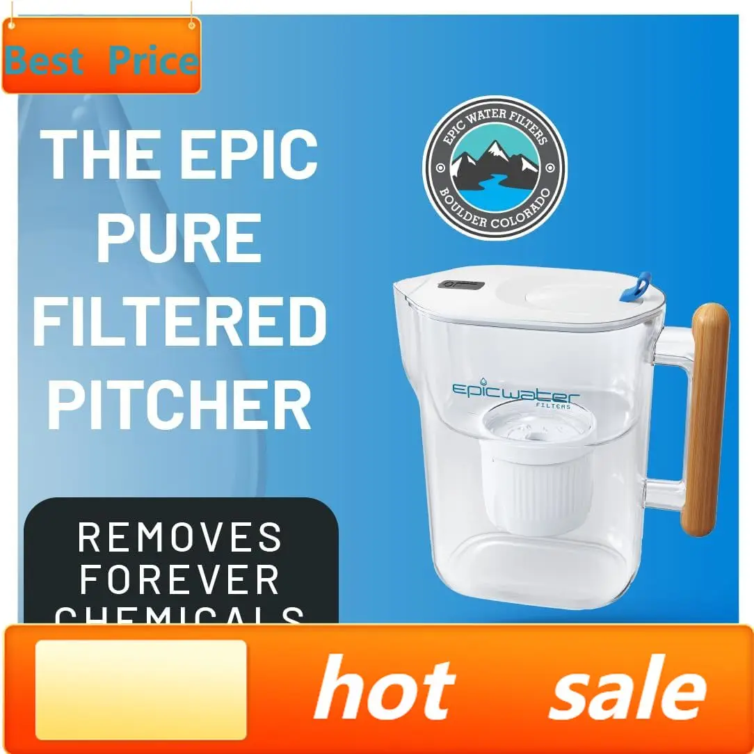 hot-sellingPure Filter Pitchers for Drinking Water, 10 Cup 150 Gallon Filter, Tritan BPA Free, Removes Fluoride, Chlorine, Lead,
hot-sellingPure Filter Pitchers for Drinking Water, 10 Cup 150 Gallon Filter, Tritan BPA Free, Removes Fluoride, Chlorine, Lead,