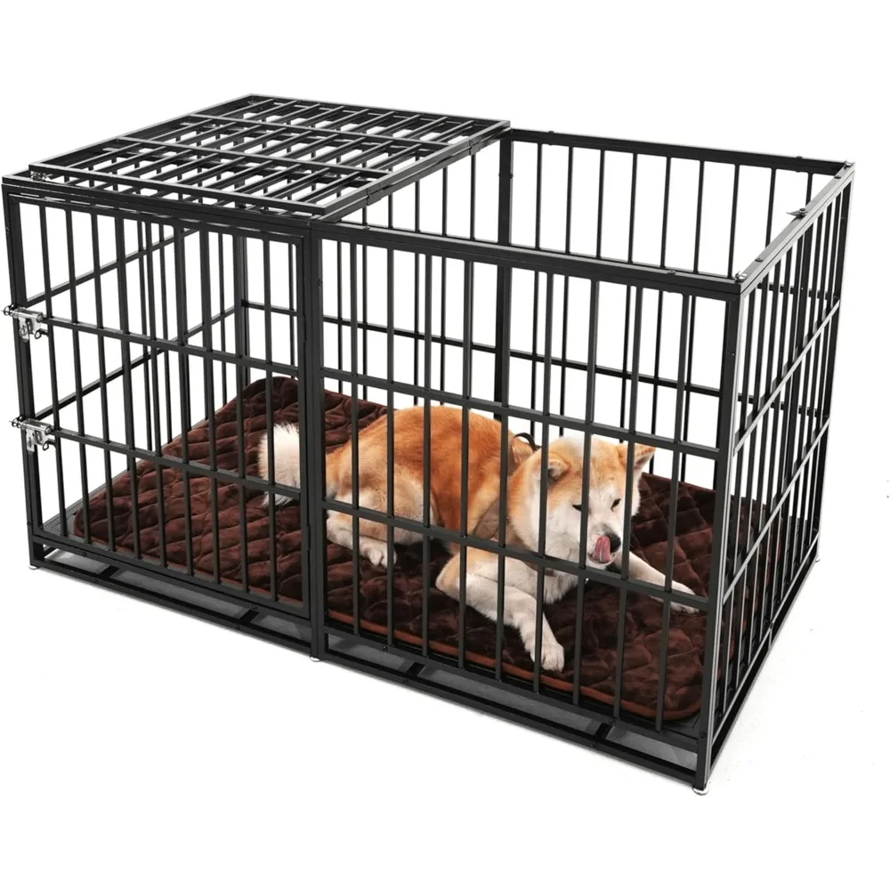 60 Inch Indestructible Dog Crate Cage, Heavy Duty Escape Proof Large Metal Dog Kennel Cage Furniture with Cushion for Extra Larg
60 Inch Indestructible Dog Crate Cage, Heavy Duty Escape Proof Large Metal Dog Kennel Cage Furniture with Cushion for Extra Larg