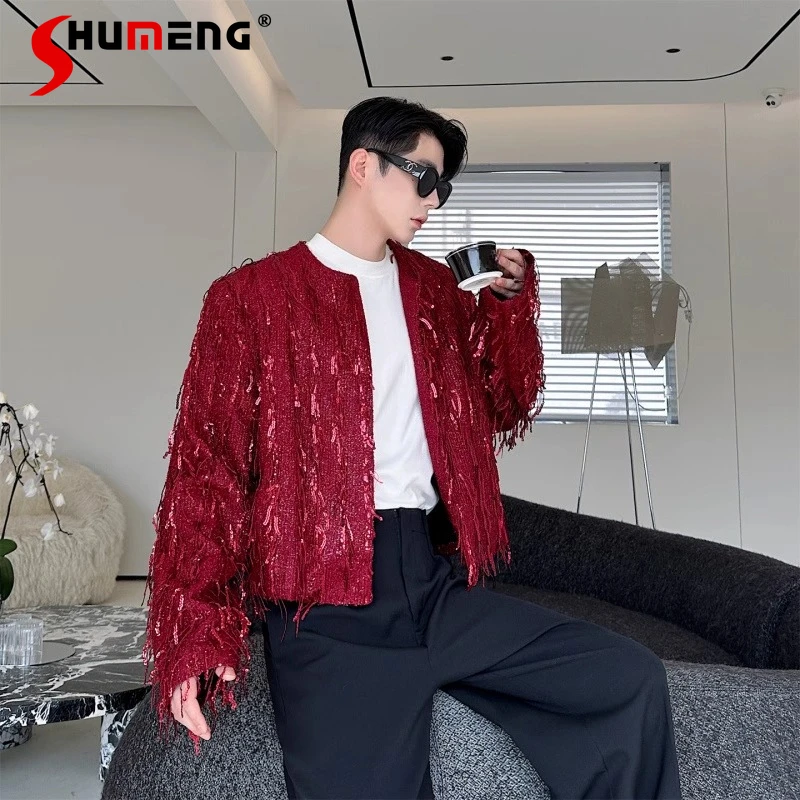 Осень 2024, новые модные модные индивидуальные модные пальто с кисточками и блестками, мужские однотонные шикарные куртки с длинными рукавами, красивые пальто
Осень 2024, новые модные модные индивидуальные модные пальто с кисточками и блестками, мужские однотонные шикарные куртки с длинными рукавами, красивые пальто