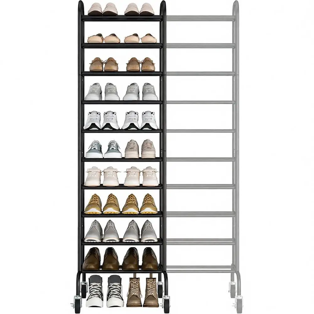 10-Tier Expandable Shoe Rack, 44 Pairs, Heavy-Duty Metal, Adjustable Organizer, Closet, Entryway, Hallway, Garage, Front Door, S
10-Tier Expandable Shoe Rack, 44 Pairs, Heavy-Duty Metal, Adjustable Organizer, Closet, Entryway, Hallway, Garage, Front Door, S