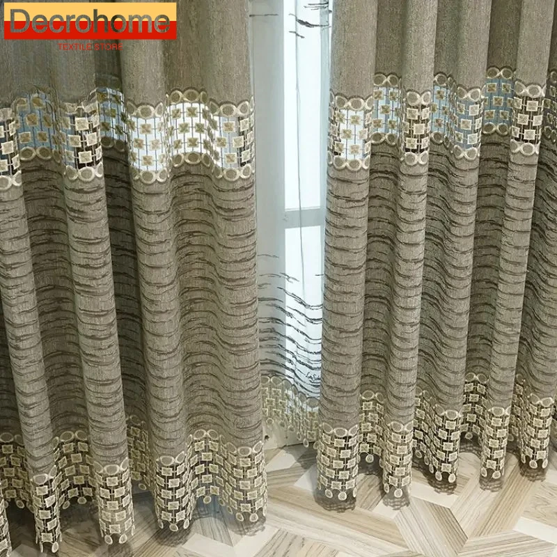 Modern Chenille European Style Curtains for Living Room Bedroom Dining Water Soluble Hollow Embroidery Bule Window Curtain
Modern Chenille European Style Curtains for Living Room Bedroom Dining Water Soluble Hollow Embroidery Bule Window Curtain