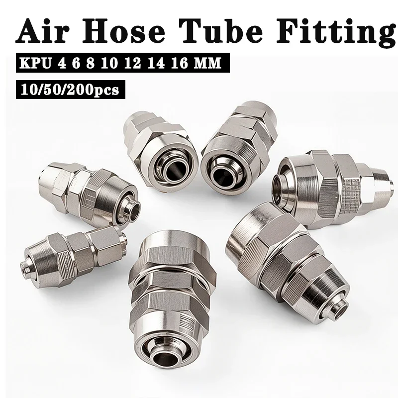 10/50Pcs PU PG Brass Copper Nickel Plated Pneumatic Air Quick Connector for Hose Tubes OD 4mm To 16mm - Fast Joint Connection
10/50Pcs PU PG Brass Copper Nickel Plated Pneumatic Air Quick Connector for Hose Tubes OD 4mm To 16mm - Fast Joint Connection