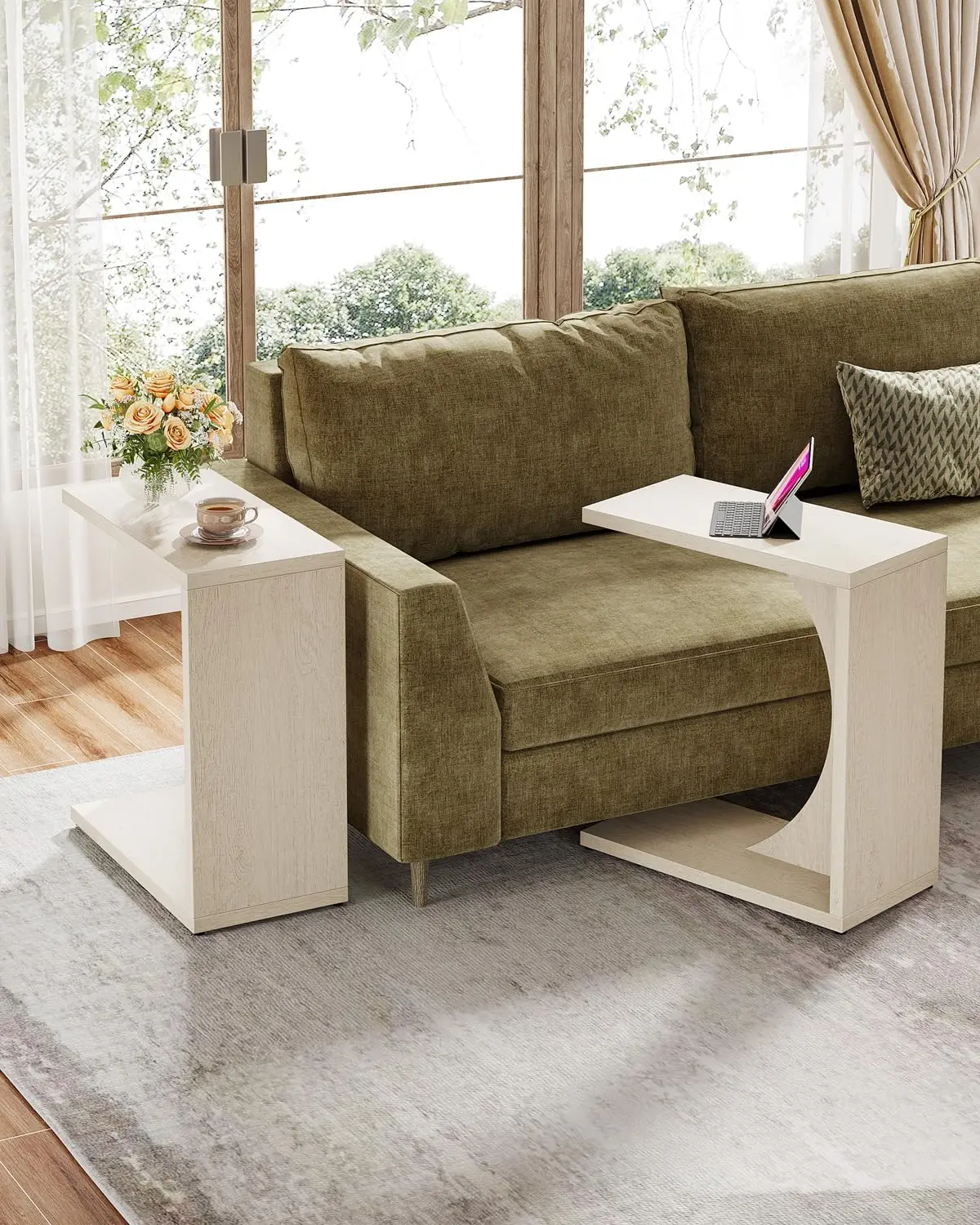 C-Shaped End Table for Couch, Sofa Side Table, C Table for Small Space, Living Room, Bedroom (2, Beige)
C-Shaped End Table for Couch, Sofa Side Table, C Table for Small Space, Living Room, Bedroom (2, Beige)