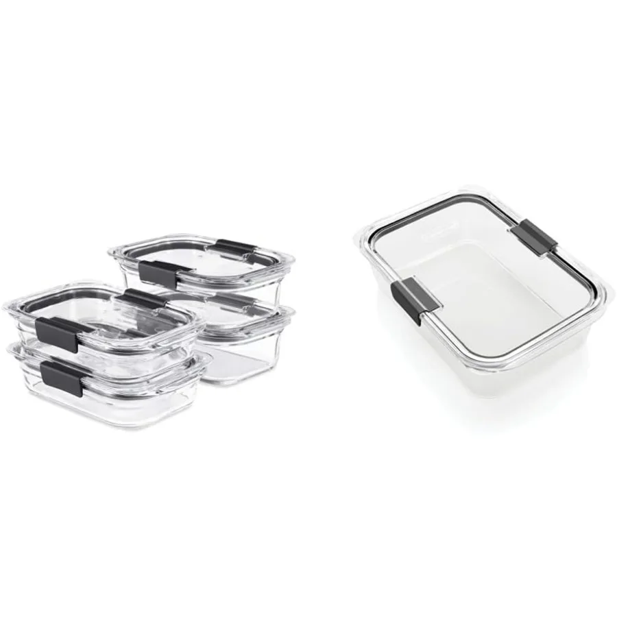 Rubbermaid Brilliance Glass Food Storage Containers Set 4 containers + 4 lids and Large 9.6 Cup Container
Rubbermaid Brilliance Glass Food Storage Containers Set 4 containers + 4 lids and Large 9.6 Cup Container