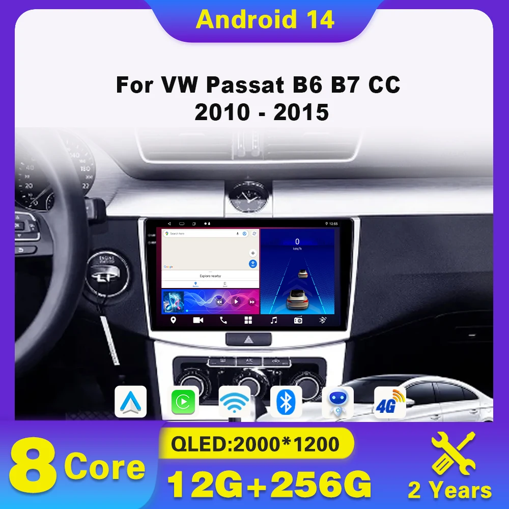 Android 14 Car Radio For VW Passat B6 B7 CC 2010 - 2015 Multimedia Player BT Carplay Navigation GPS Autoradio DVD 2 din
Android 14 Car Radio For VW Passat B6 B7 CC 2010 - 2015 Multimedia Player BT Carplay Navigation GPS Autoradio DVD 2 din