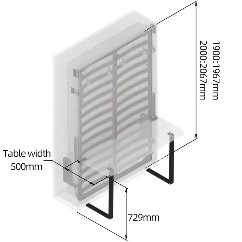 Bed Manual Vertical Folding Space Saving Wall Bed Hardware Kit With Desk Leg for Bedroom
Bed Manual Vertical Folding Space Saving Wall Bed Hardware Kit With Desk Leg for Bedroom