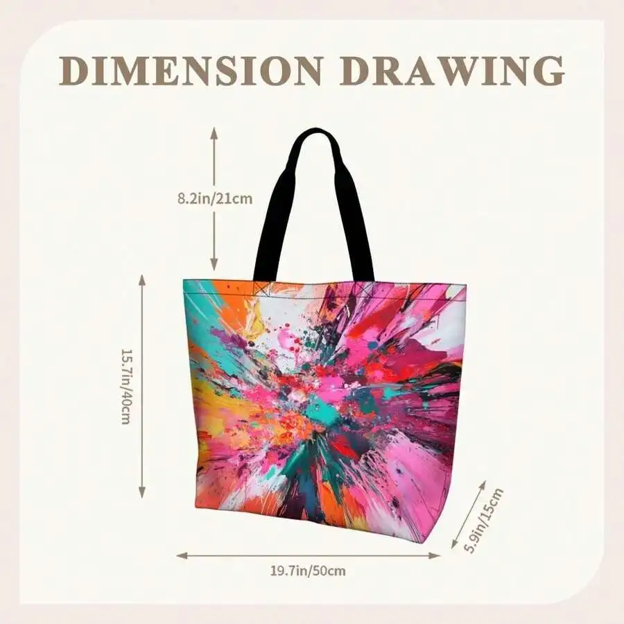 Abstract Art Tote Bag For Women And Men Colorful Explosion Print Casual Shoulder Bag
Abstract Art Tote Bag For Women And Men Colorful Explosion Print Casual Shoulder Bag