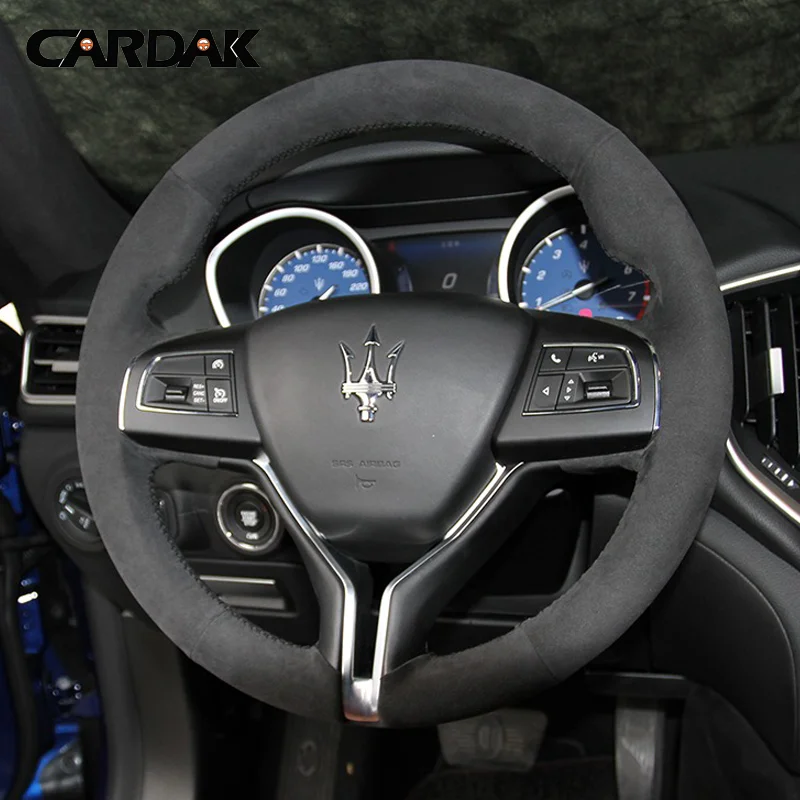 Full Black Suede Leather Steering Wheel Cover for Maserati Levante Ghibli Quattroporte 2014 2015 2016 2017 2018
Full Black Suede Leather Steering Wheel Cover for Maserati Levante Ghibli Quattroporte 2014 2015 2016 2017 2018