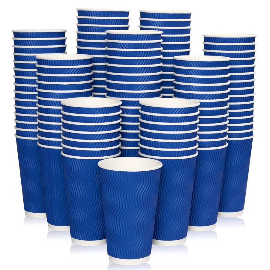 120 Pack 16 oz Paper Coffee Cups, Blue Disposable Beverage Cups with Insulated Ripple Wall for Coffee, Tea, and Hot Chocolate
120 Pack 16 oz Paper Coffee Cups, Blue Disposable Beverage Cups with Insulated Ripple Wall for Coffee, Tea, and Hot Chocolate