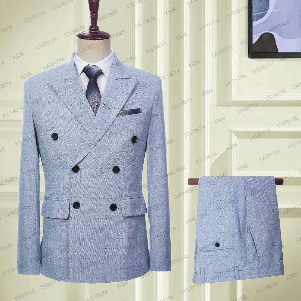 2023 Blue Linen Men's Suits Bridegroom Tuxedo Tailor-Made Wedding Custom Double Breasted Male Blazer 3-Piece
2023 Blue Linen Men's Suits Bridegroom Tuxedo Tailor-Made Wedding Custom Double Breasted Male Blazer 3-Piece