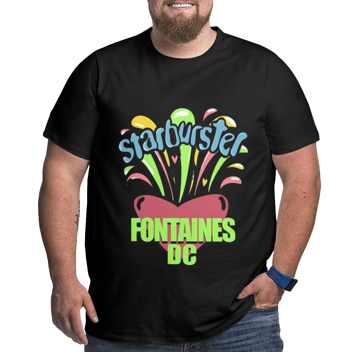 Oversized Men's Short Sleeve T-Shirt Fontaines_DC_Starburste Comfortable and Stylish Everyday Tee for Summer and Beyond 
Oversized Men's Short Sleeve T-Shirt Fontaines_DC_Starburste Comfortable and Stylish Everyday Tee for Summer and Beyond