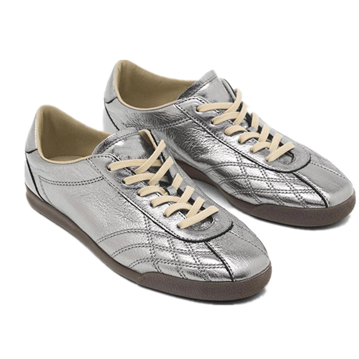 Withered Minimalist Women's Shoes Cowhide Silver Training Shoes Comfortable Breathable Sneakers Shoes Women Flat Shoes
Withered Minimalist Women's Shoes Cowhide Silver Training Shoes Comfortable Breathable Sneakers Shoes Women Flat Shoes