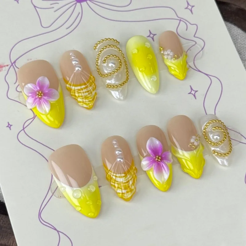 24pcs 3D 3D carved summer French style wearing armor, new European and American personalized spicy girl almond shaped fake nails
24pcs 3D 3D carved summer French style wearing armor, new European and American personalized spicy girl almond shaped fake nails