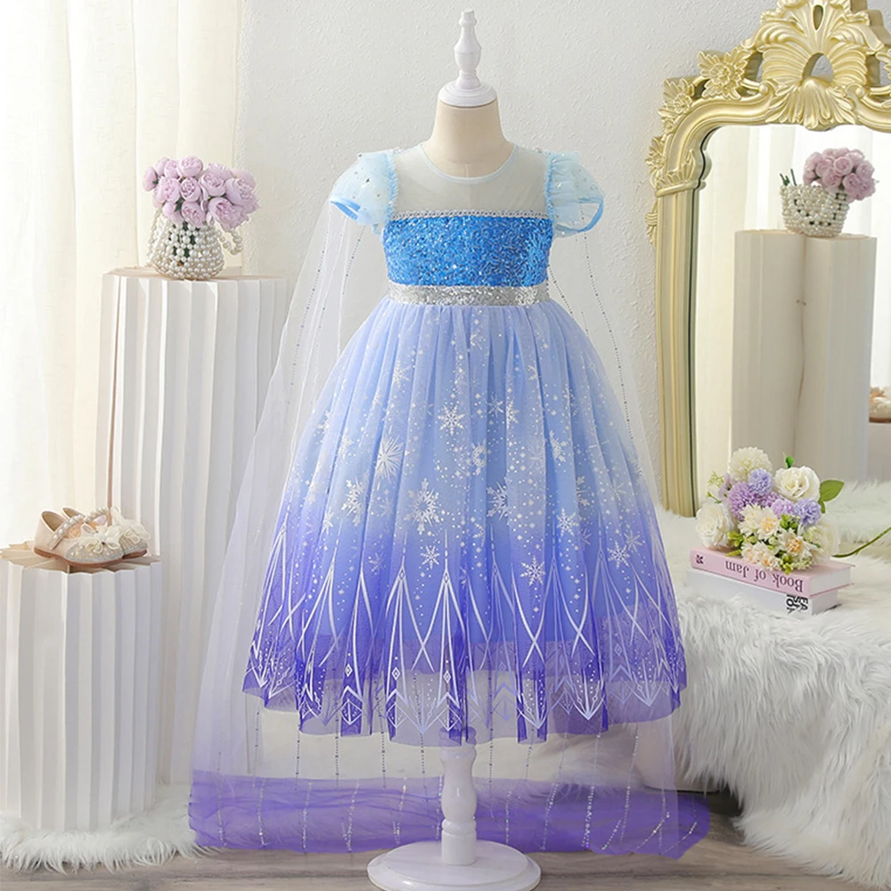 Girls Princess Elsa Costume for Kids Printed Ball Gown Snow Queen Puff Sleeve with Long Cape Princess Cosplay Birthday Carnival
Girls Princess Elsa Costume for Kids Printed Ball Gown Snow Queen Puff Sleeve with Long Cape Princess Cosplay Birthday Carnival