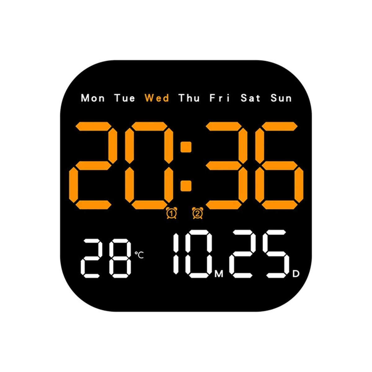 AUU-Digital Wall Clocks Temperature Date Week Dispaly Electronic Table Clock 12/24H Wall-Mounted LED Alarm Clock Remote,C
AUU-Digital Wall Clocks Temperature Date Week Dispaly Electronic Table Clock 12/24H Wall-Mounted LED Alarm Clock Remote,C