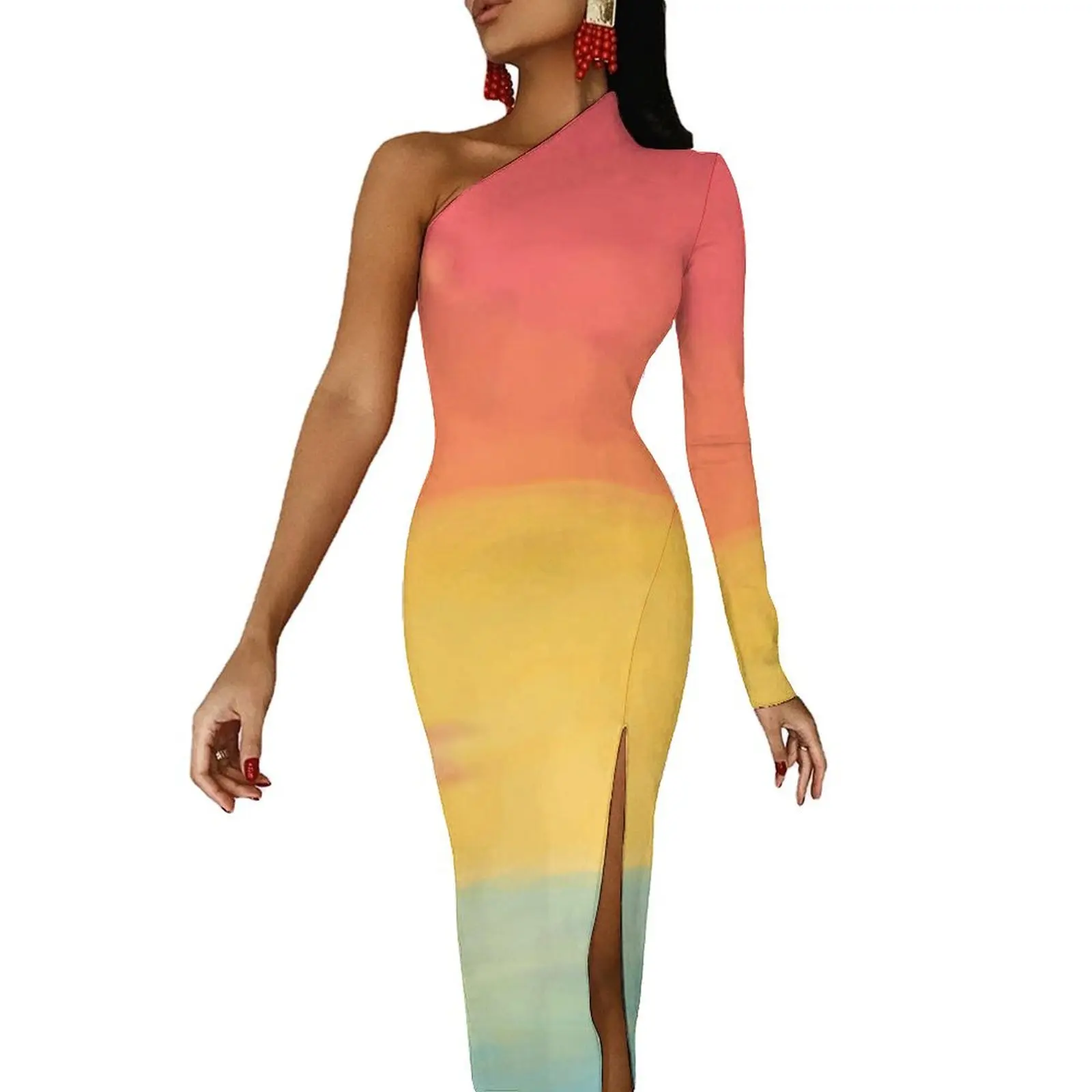 Sunset Print Maxi Dress One Shoulder Subtle Pan Flag Street Style Bodycon Dresses Autumn Trendy Dress Ladies Custom Vestidos
Sunset Print Maxi Dress One Shoulder Subtle Pan Flag Street Style Bodycon Dresses Autumn Trendy Dress Ladies Custom Vestidos